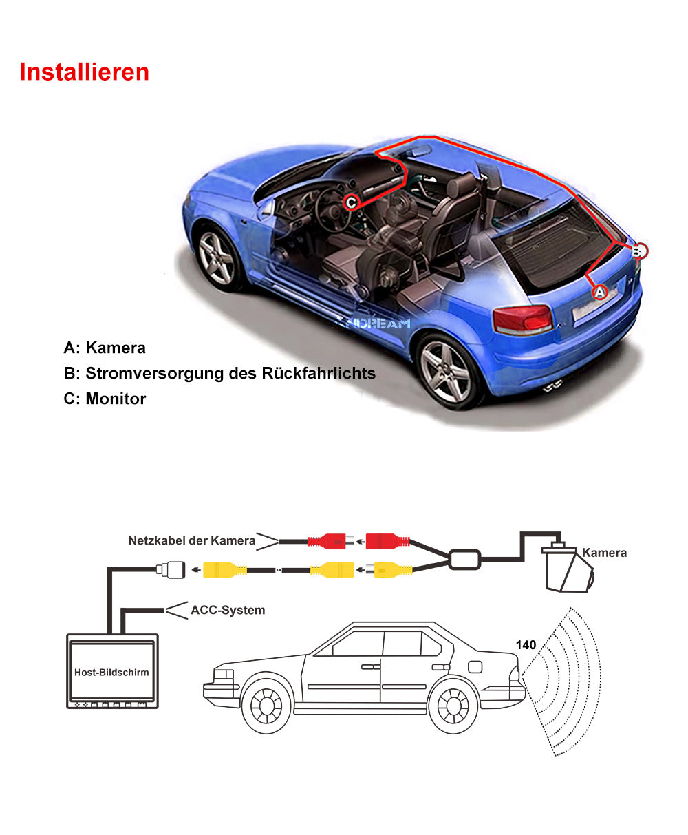 AHD 1080P CCD Kofferraumgriff Rückfahrkamera für AUDI A6LIA4/A3/A8L (2011) - Ewaying DEUTSCHLAND